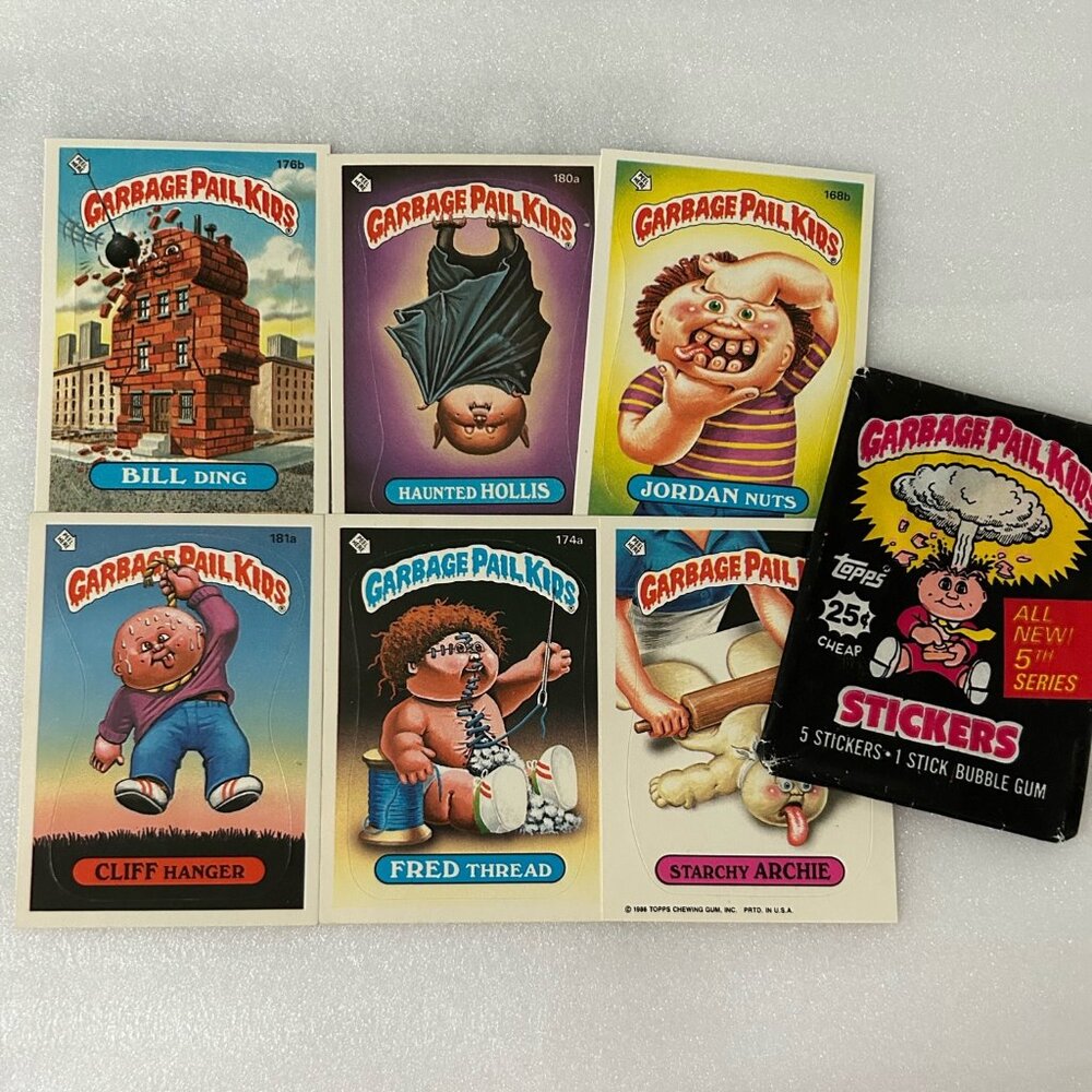 Vintage 1986 Garbage Pail Kids Sticker Cards 5th Series
